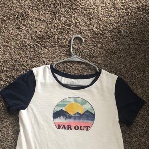 Old navy “far out” shirt, size xs slightly used.